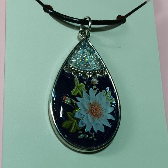 One of a kind handmade pendant with braided cord 18" necklace (with extender) - Picture 1 of 3